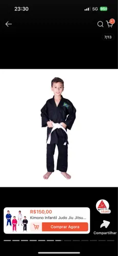 Roupa Jiu Jitsu nunca usada 6 anos preta
