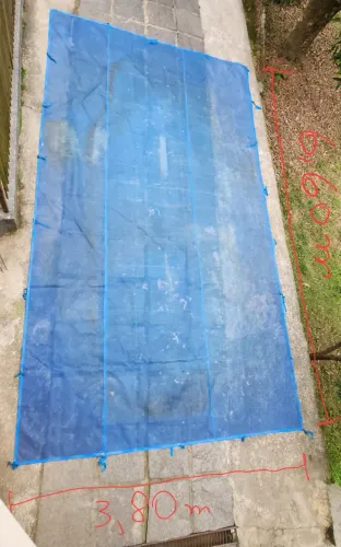 Tela azul proteção de piscina 
