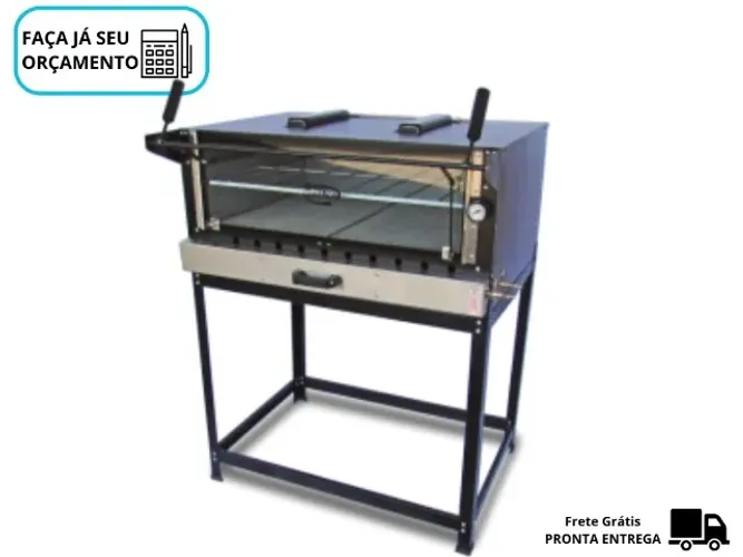 Forno de Pizza com Pedra Refratária Cristal Aço