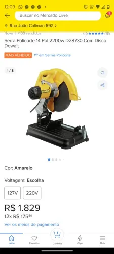 Tronzadora de Metal /Serra de 14 polegadas (355mm) multi corte Dewalt Dewalt
