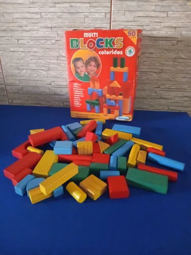 Blocos de Montar Multi Blocks Coloridos - 50 peças