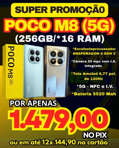 POCO M8 (5G) - 256GB/*16 RAM (Lacrado)