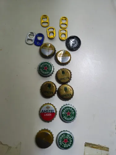 Kit Tampinhas de Cerveja e tampinha lata para colecionador e artesanato