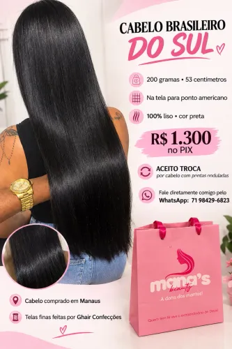 Cabelo brasileiro do Sul 200 gramas