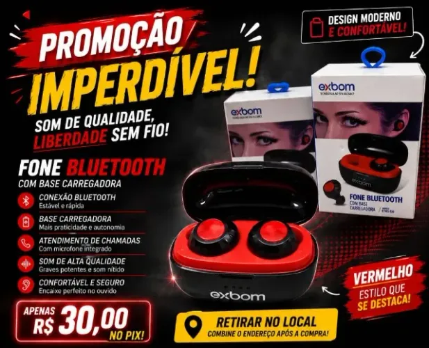 Fone Bluetooth BTWS-S30 - Preto - Caixa Aberta
