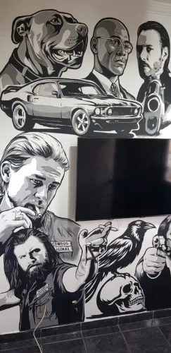Arte em parede - Desenhos personalizados (animes, filmes, carros)