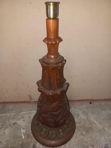 Base para abajur de madeira 
