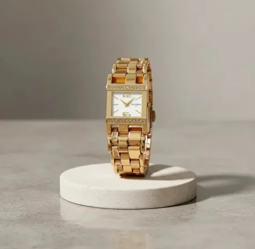 Relógio feminino Mondaine Fashion quartz dourado 
