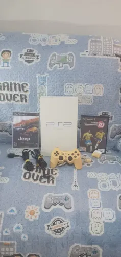 PS2 FAT EDIÇÃO WATE COM LASER FUNCIONANDO ELE É DESB. CONTROLE CABOS