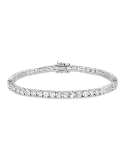 Pulseira Riviera em prata 925 com topázios incolores