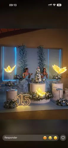 Decoração para aniversário 15 anos azul