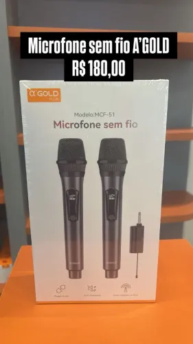 Microfone sem fio A´GOLD - Loja Fisica