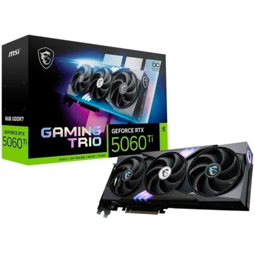 Placa de Vídeo MSI GeForce RTX5060TI Gaming Trio OC 8GB GDDR7 PCI-Express NOVO lacrado