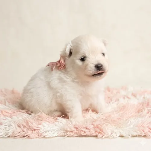 Lulu da Pomerânia fêmea branca  