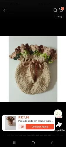 Capinha peso porta crochê