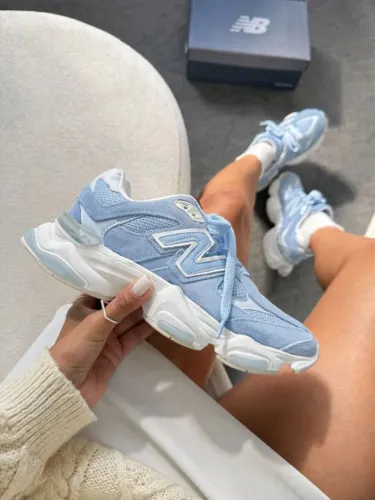 New Balance couro legitimo Azul Bebe