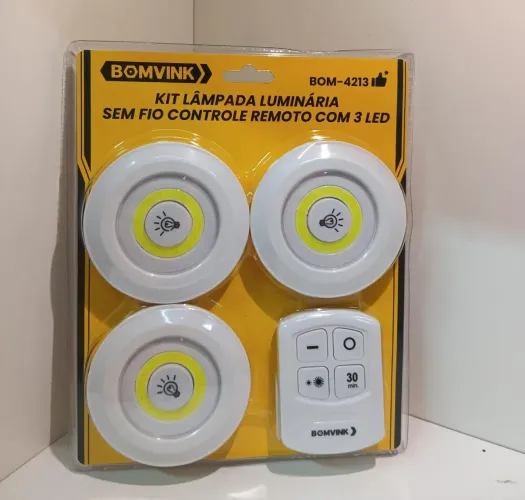 Kit luminária lâmpada sem fio