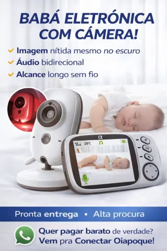 Babá Eletrônica com Câmera Visão Noturna Monitor Bebê CAM-01
