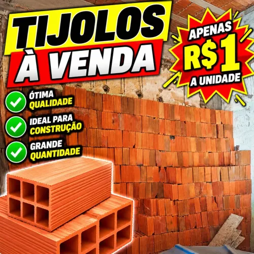 Tijolos de Cerâmica para Construção - R$ 1,00 a Unidade