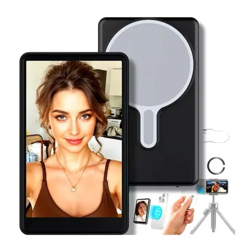 Tela selfie monitor espelho câmera traseira magnético