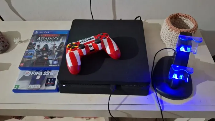 Ps4 com suporte de carregamento controle jogos