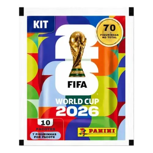 10 pacotes com 70 figurinhas originais da Copa do Mundo 2026 Panini sem manipulação!