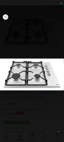 Cooktop pct04i 4 bocas inox a gás automático
