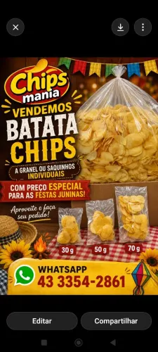 Batata Chips festa junina
