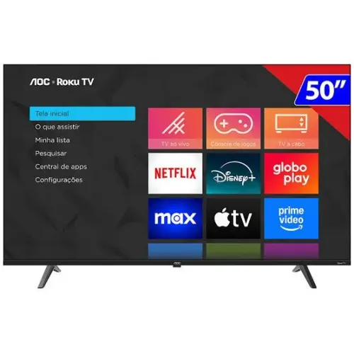 TV AOC 50' ROKU TV - Na garantia e com nota fiscal.