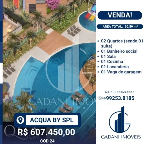 APARTAMENTO 2 QUARTOS COM SUITE NO CONDOMINIO FECHADO ACQUA BY SPL