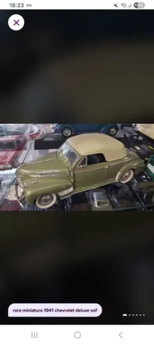 rara miniatura 1941 chevrolet deluxe soft top verde escala 1/18