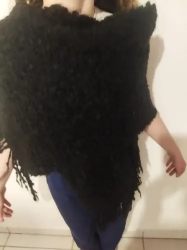 Echarpe de lã preta
