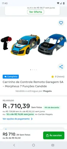 Carrinho de Controle Remoto Garagem S.A - Morpheus 7 Funções Candide