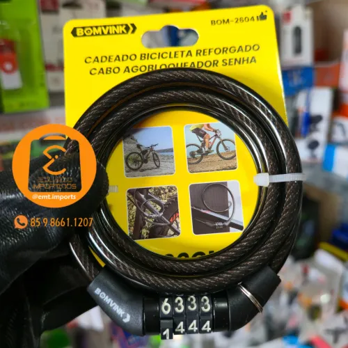 Tranca/ Cadeado com Senha Reforçado para Moto, Bike, Bicicleta, Capacete etc BOM-2604
