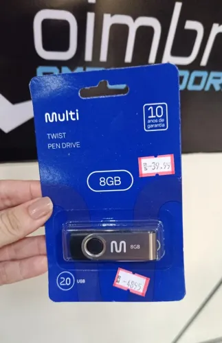 Pen Drive 8GB USB 2.0 Twist preto PD587 Multi- Pendrive  Loja Coimbra Computadores Entrega