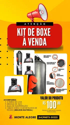 KIT COM SACO DE BOXE À VENDA