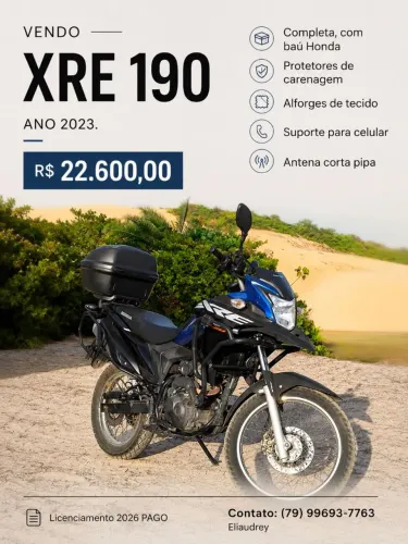 Xre 190 2023 completa