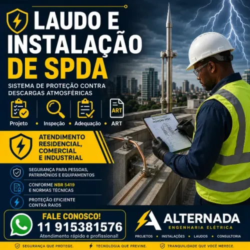 LAUDOS E INSTALAÇÃO DE SPDA (PARA RAIOS) COM ENGENHEIRO ELETRICISTA