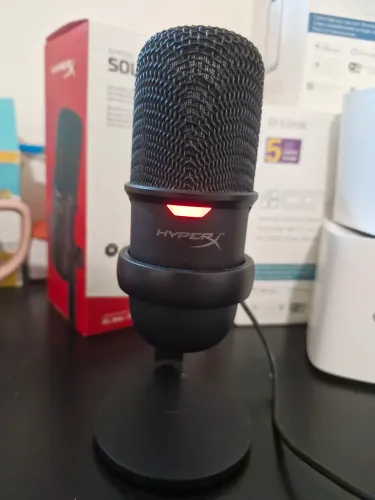 Microfone HyperX SoloCast USB Original para Podcast Stream e Video chamadas 