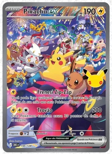 Carta Pokémon Pikachu Ex 30 Anos - Troco no Gengar