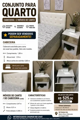 Conjunto cama casal.