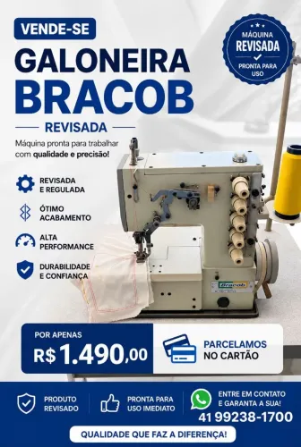 Máquina de costura Galoneira Bracob