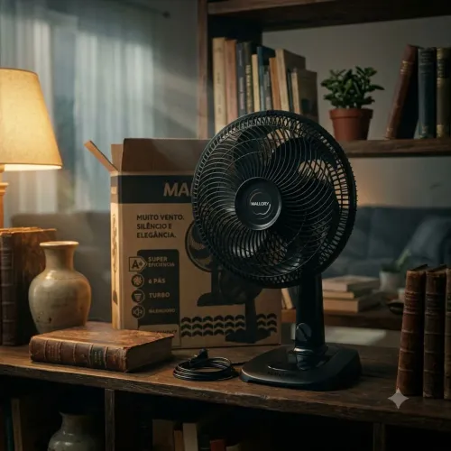 Ventilador de mesa - Mallory 6 pás turbo silencioso 30cm - entrega grátis