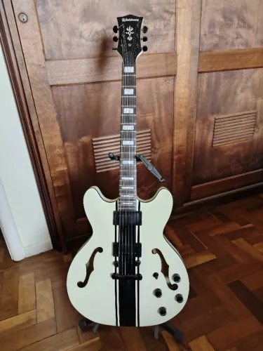 Guitarra Waldman GHO220S SV  Semi Hollow  Striped Silver