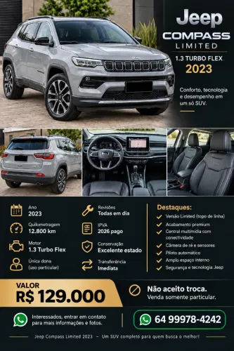 Jeep Compass Limited T270 1.3 TB 4X2 Flex AUT 2023