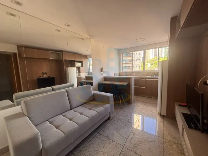 Excelente Apartamento Mobiliado para Locação na Savassi-BH: 1 quarto, sala, banheiro, gara