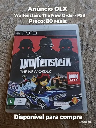 ? Wolfenstein: The New Order PS3 - Jogo Original Completo! Ação Pura! ?