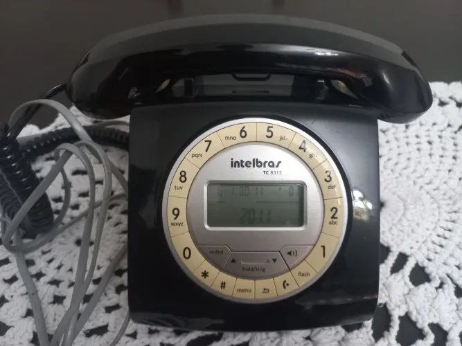 TELEFONE ANTIGO INTELBRAS PRETO FUNCIONANDO