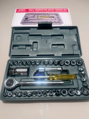 Jogo de Soquetes com Chave Catraca Reversível - Kit 40 Peças