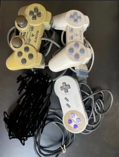 Lote 3 controles paralelos snes playstation